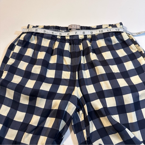 J. Crew Size XXS Navy Gingham Soft Shine Pajamas Set Jammies Sleepwear - Picture 3 of 10